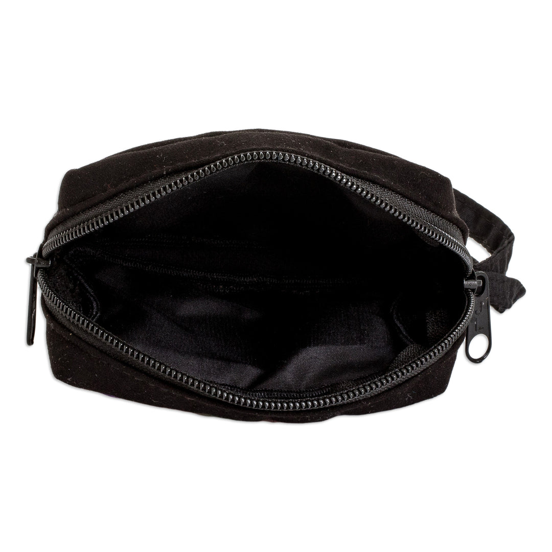 Hand-Woven Cotton Coin Purse Inspired by Guatemalan Textiles - Elegant Versatility