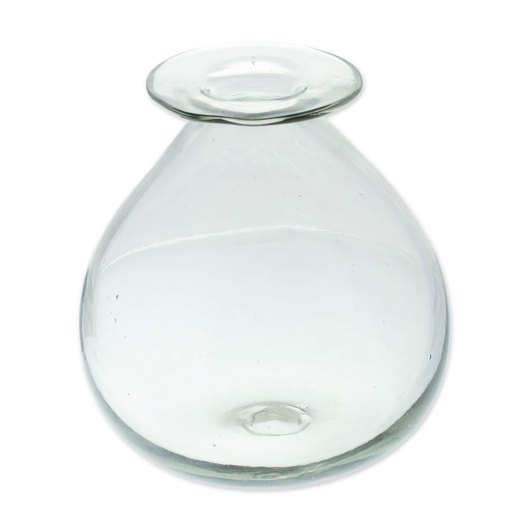 Handmade Drop-Shaped 12 oz. Recycled Glass Incense Diffuser - Fragrant Dew