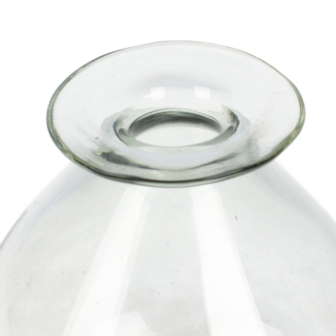 Handmade Drop-Shaped 12 oz. Recycled Glass Incense Diffuser - Fragrant Dew