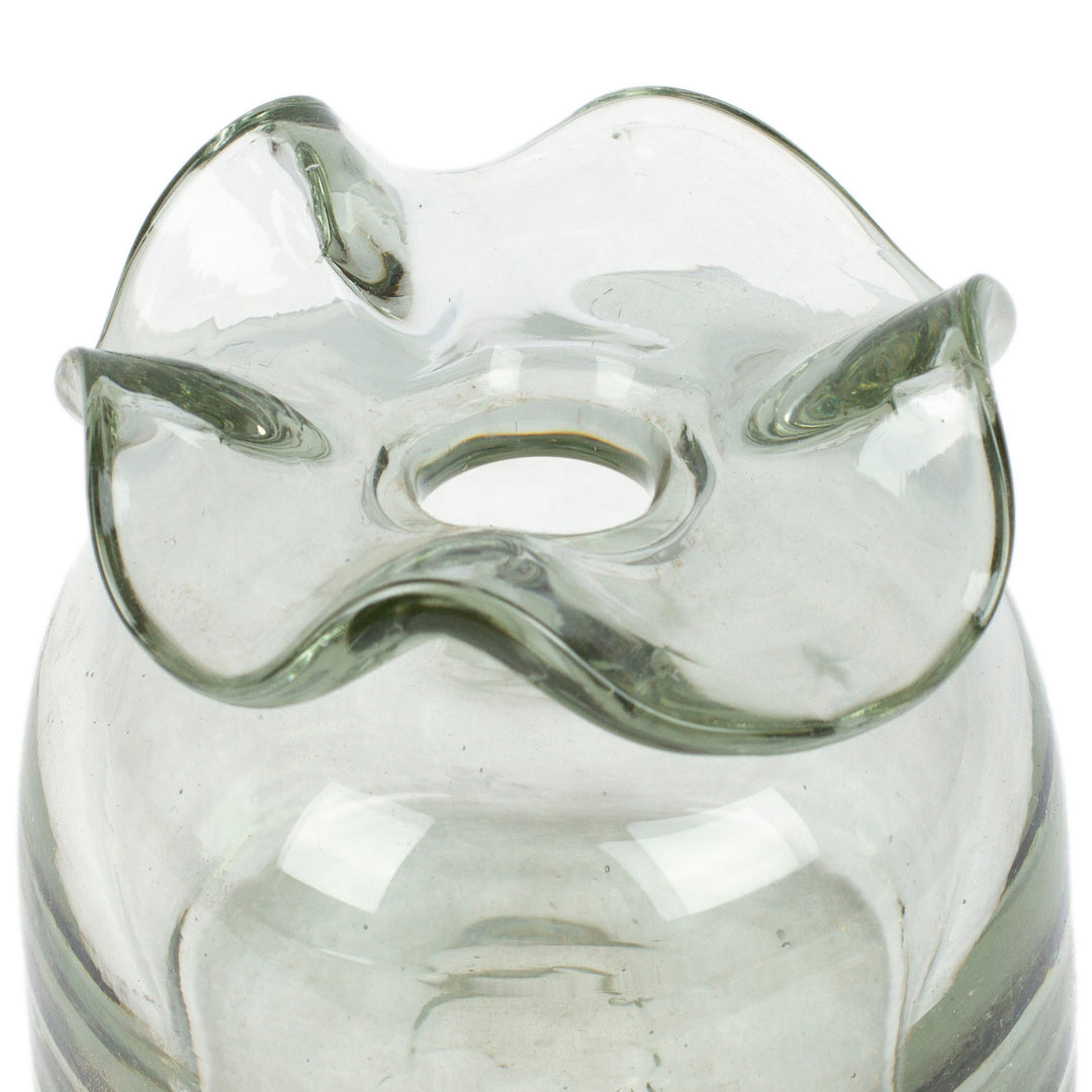 Mexican-Made Classic Clear Recycled Glass Incense Diffuser - Waves of Aroma