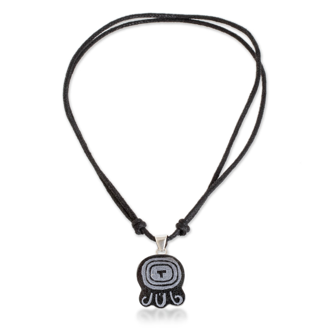 Jade Pendant Necklace with Mayan Transformation Nahual Motif - Mayan Transformation