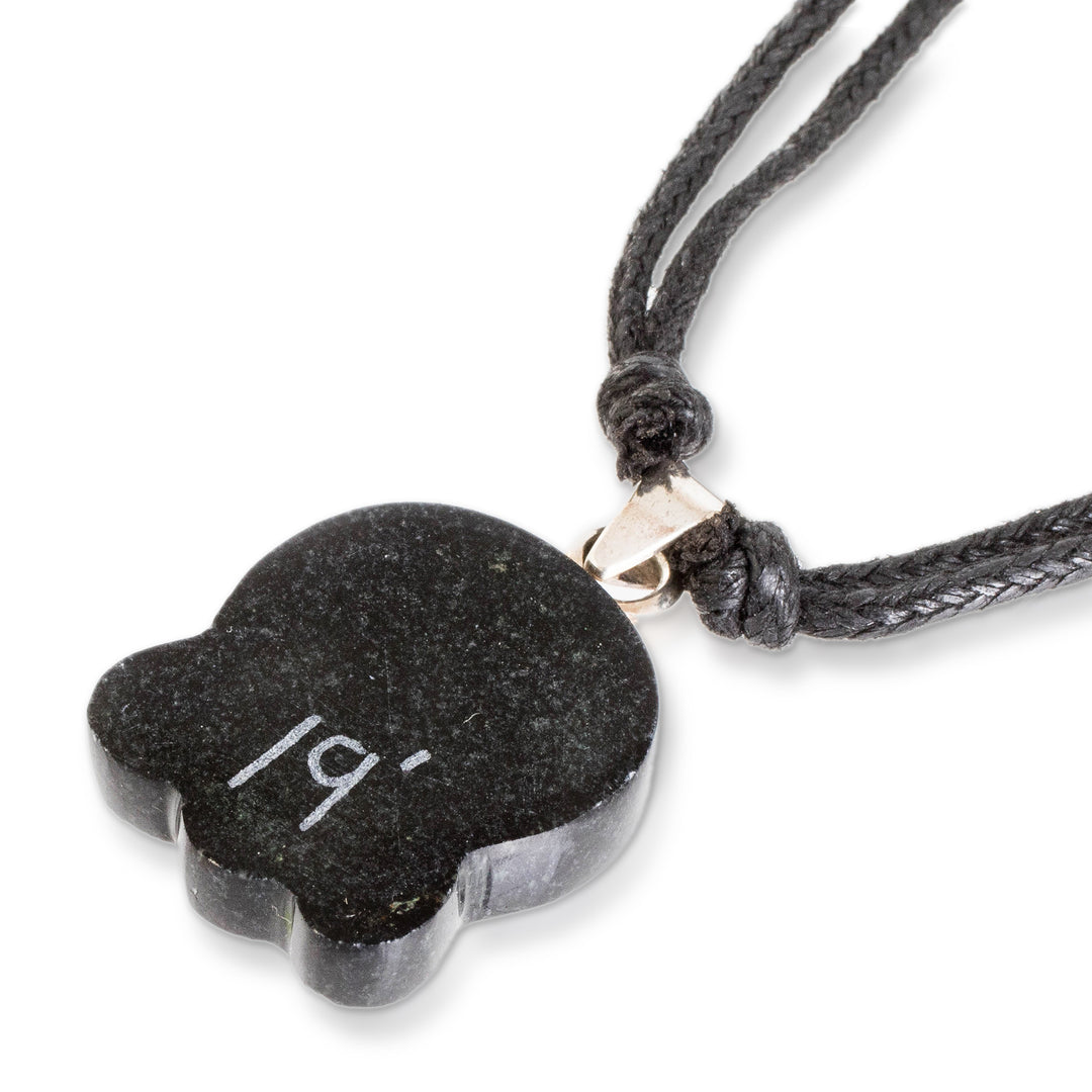 Jade Pendant Necklace with Mayan Transformation Nahual Motif - Mayan Transformation