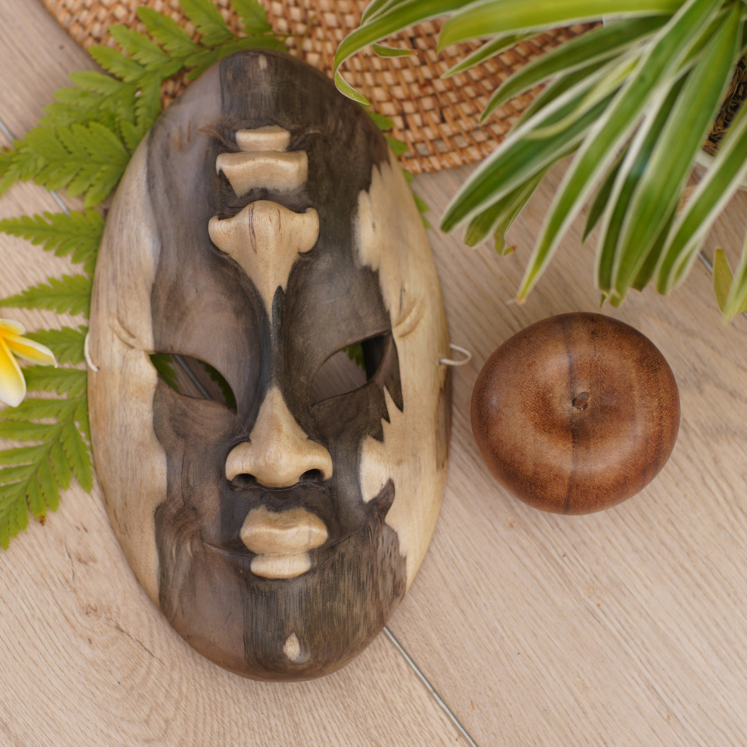 Hand Carved Wood Mask - Comedy and Tragedy