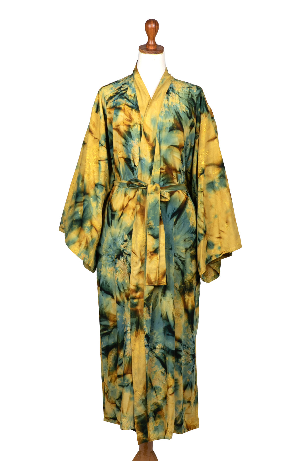 Women's Batik Patterned Robe - Golden Firebirds