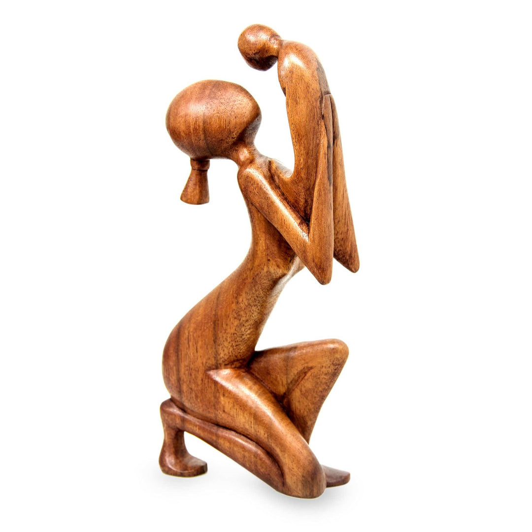 Hand Crafted Mother and Child Sculpture - Moment of Tenderness