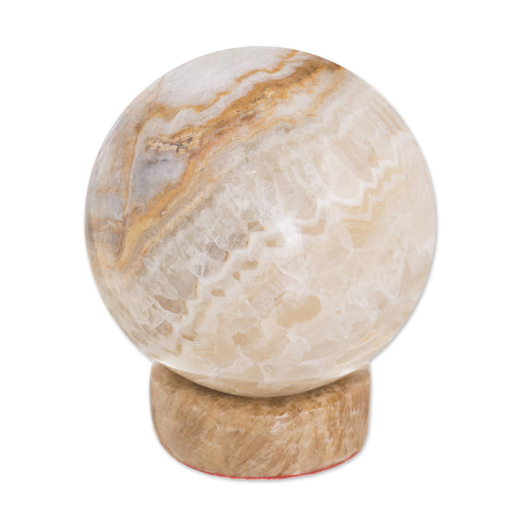 Hand Crafted Geometric Jasper Sphere Sculpture - Inner Peace