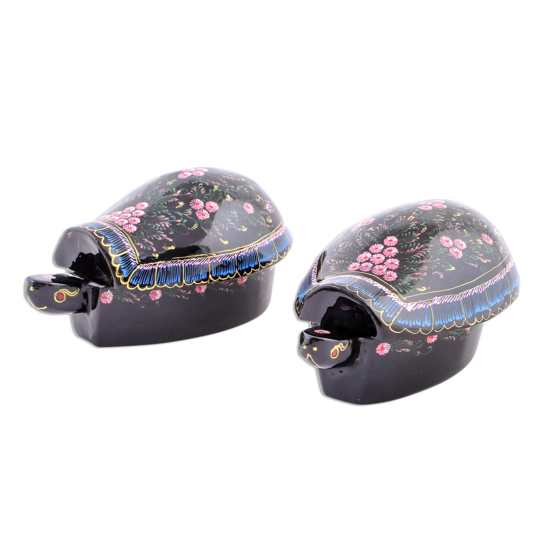 Lacquered wood boxes (Pair) - Turtle Trends