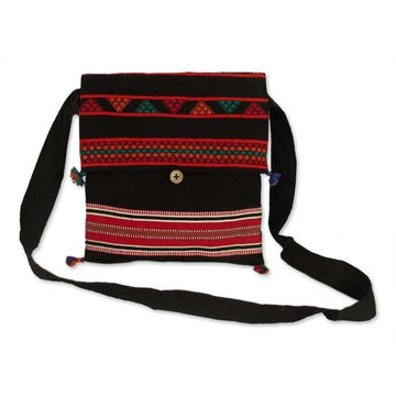 Indian Embroidered Cotton Shoulder Bag  - Celebration