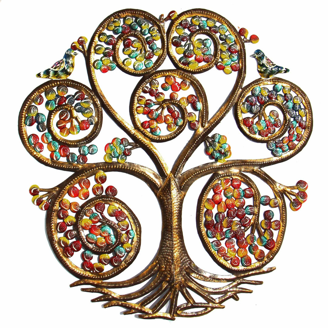 Autumn Spiral Tree of Life Steel Wall Art