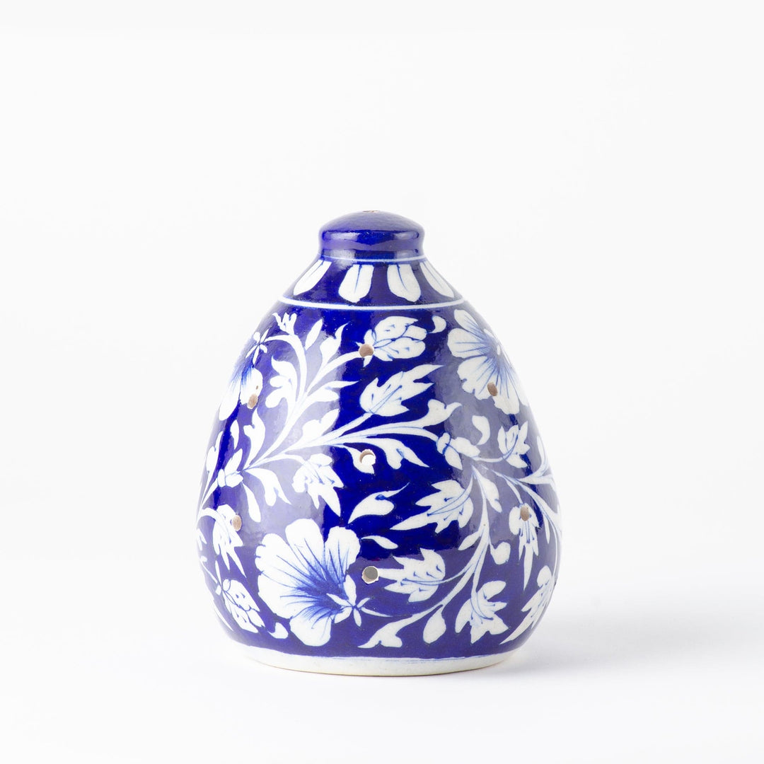 Blue Pottery Bird Feeder - Blue