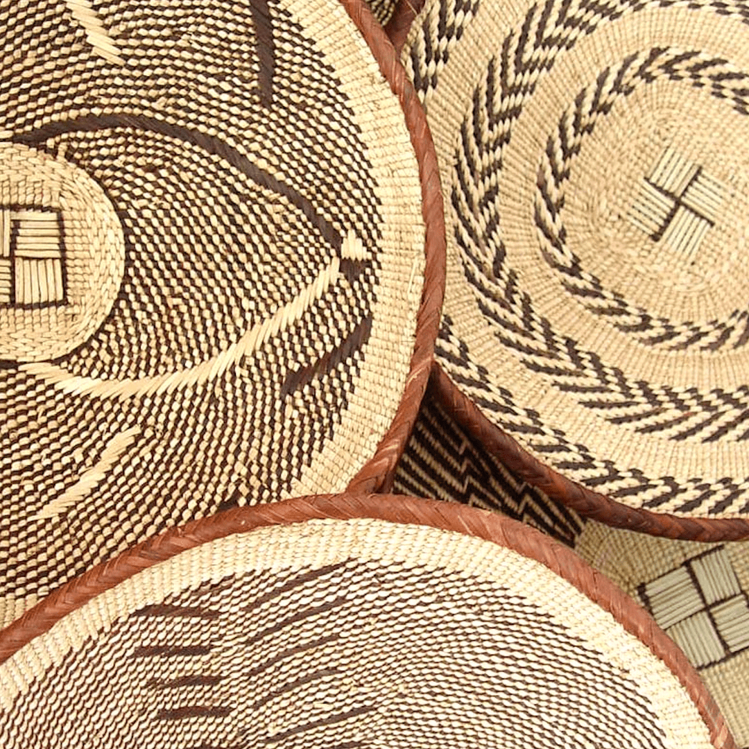 Woven Tonga Basket Wall Art - Assorted Set of 5