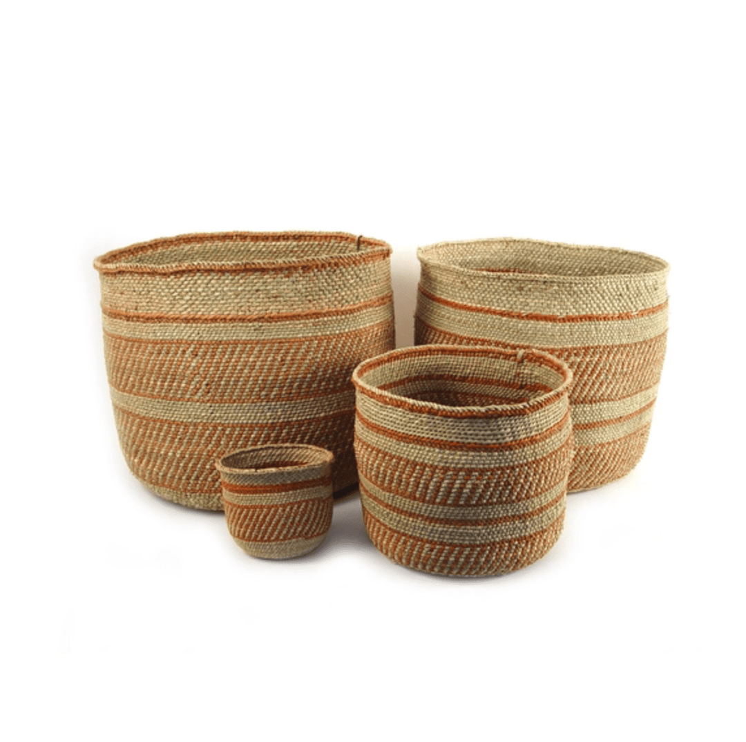 Iringa Traditional Stripe Basket - Auburn Medium