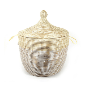 Senegalese Basket - Oversized Basket Natural + White