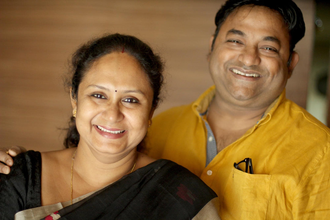 Modern Bishnupur Handwoven Silk Print Shawl from Bengal - Dhau in Blue