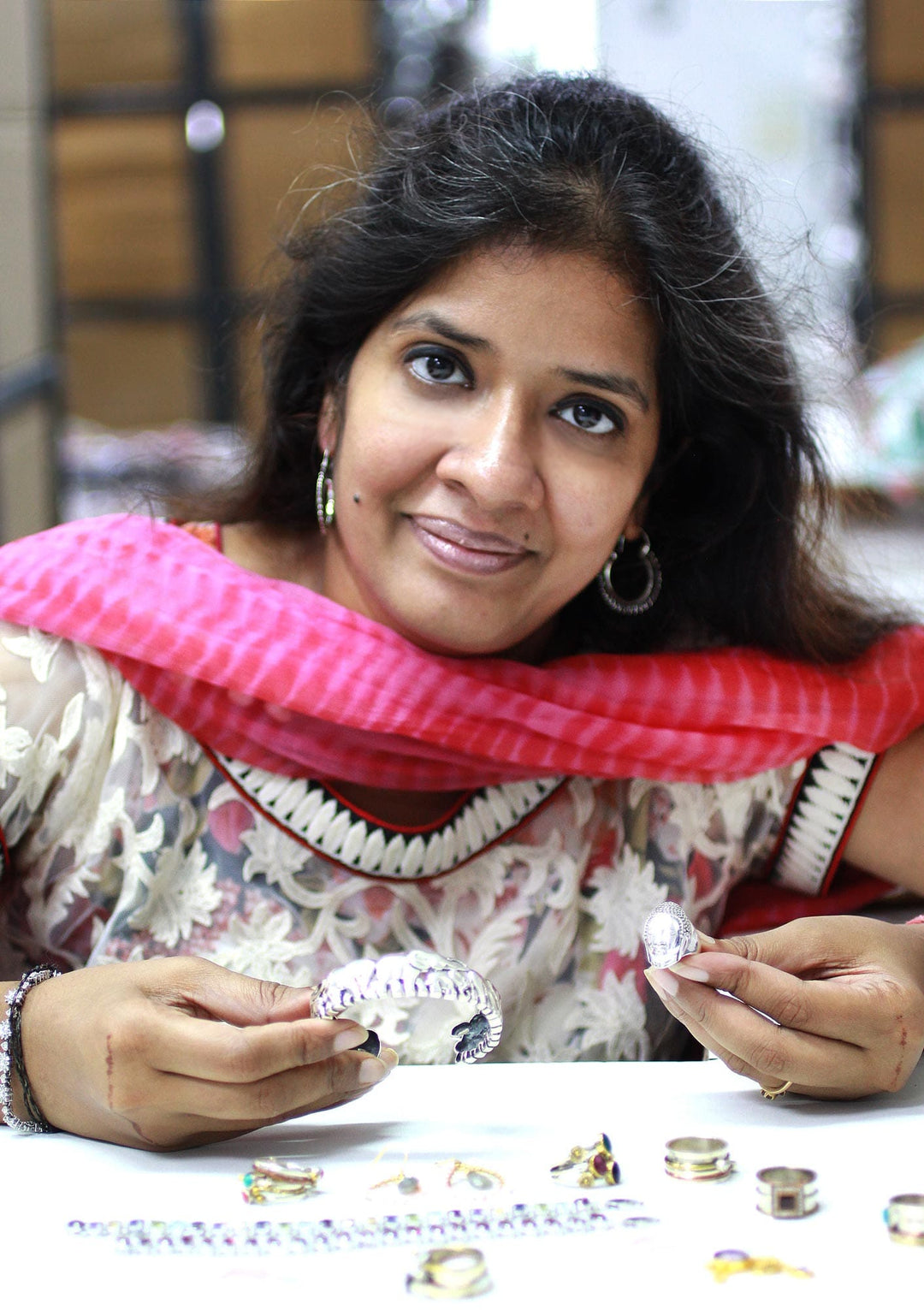 Handmade Sterling Silver Hoop Earrings with Jali Motif - Jali Grace