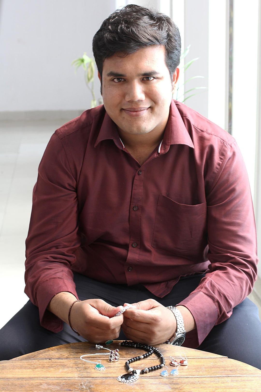 Polished Diamond-Shaped Onyx Cabochon Dangle Earrings - Nocturnal Affair