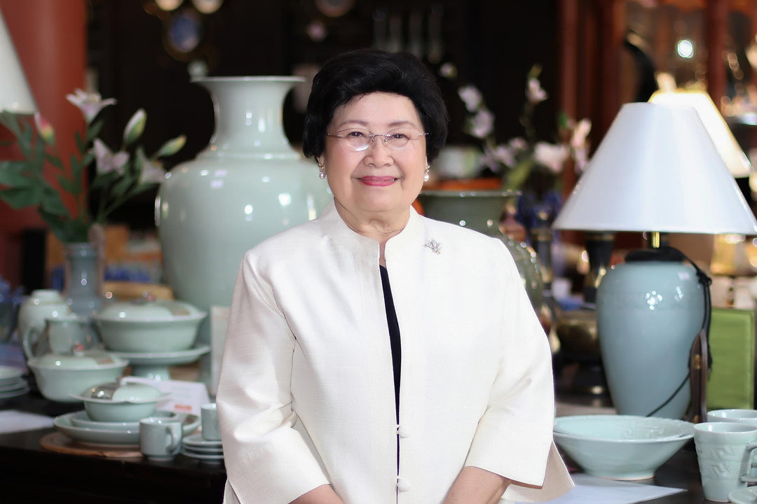 Celadon Ceramic Plates from Thailand (Pair) - Thai Rice