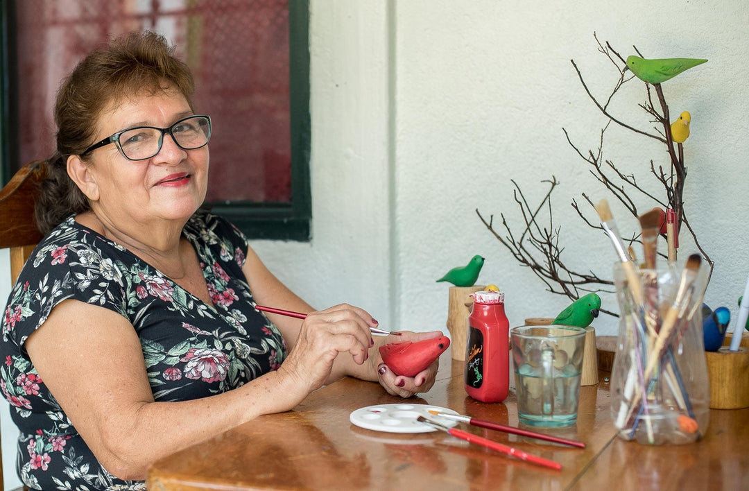 Colorful Wood Bird Mobile - Birds of a Feather