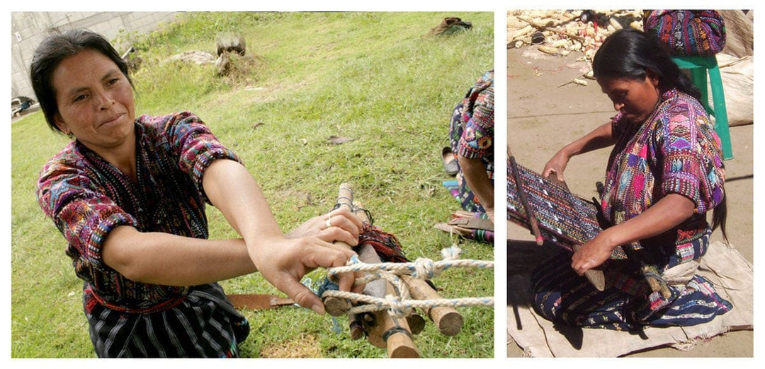 Handwoven Cotton Bucket Bag in Black and Ivory - Black and Ivory