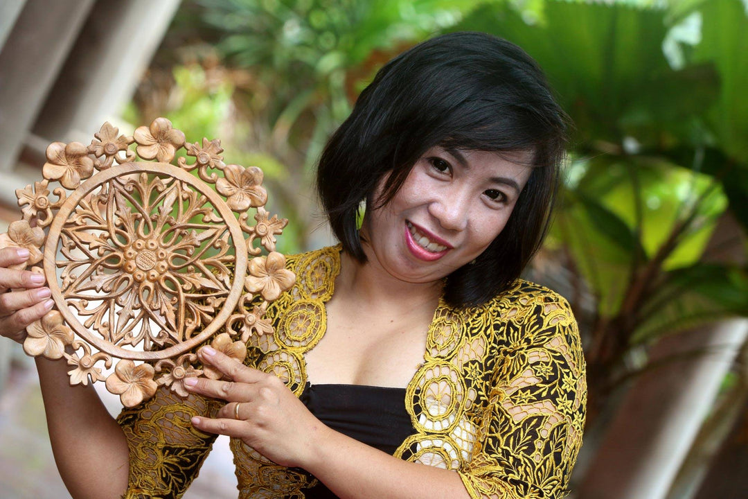 2 Turtle Wood Ornaments in Indonesia - Patient Turtle