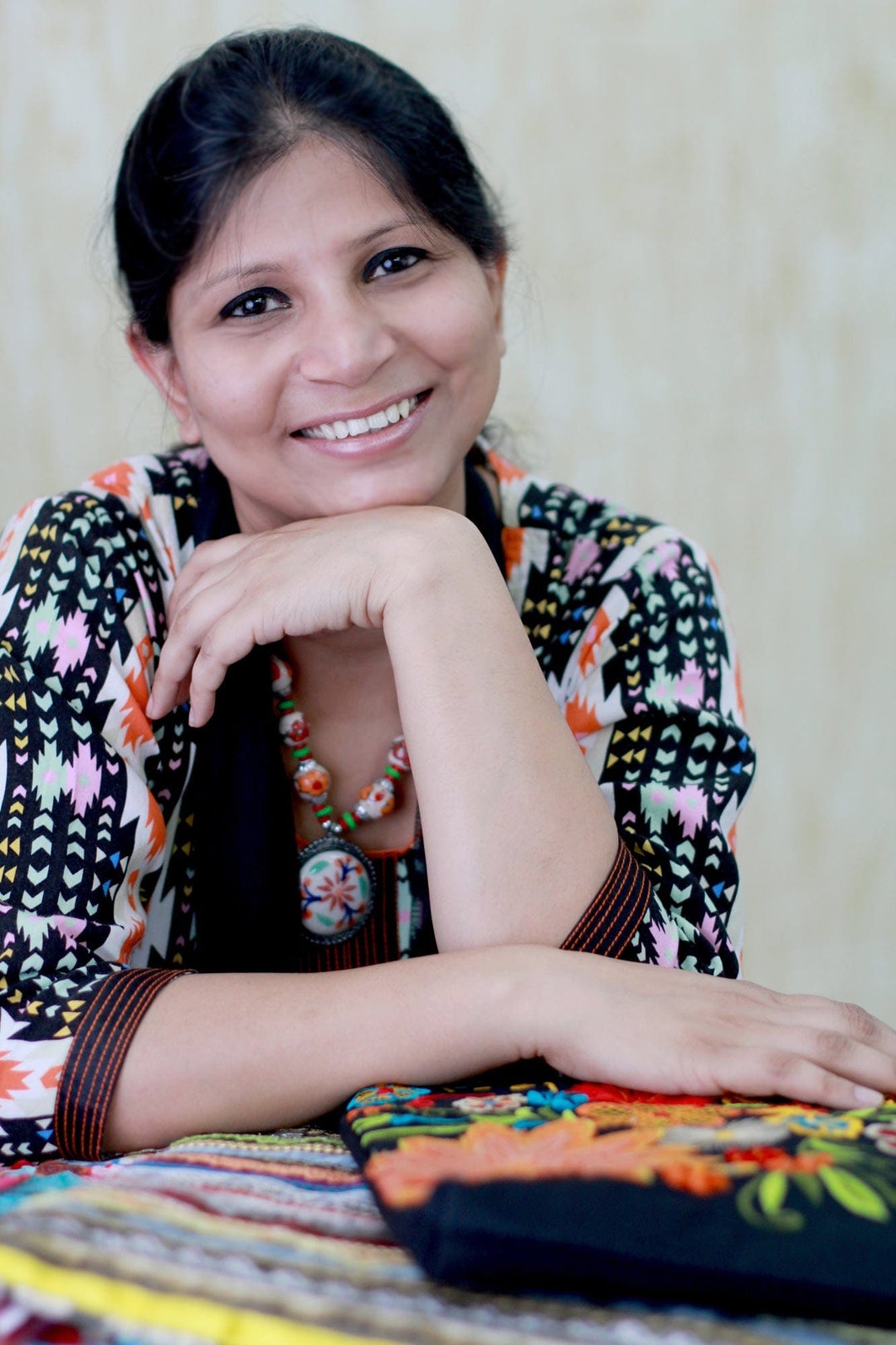 Handcrafted Brown and White Bone Beaded Necklace - Earth's Light