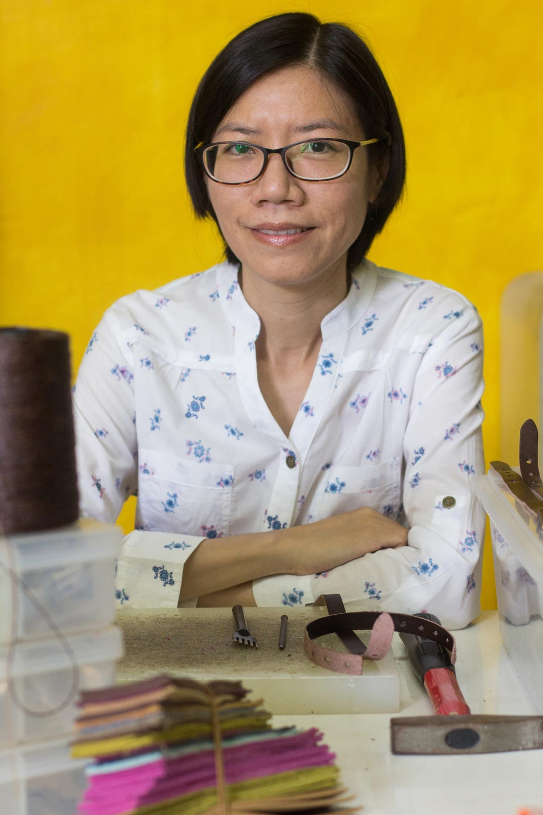 Leather Strand Bracelet in Black from Thailand - Mighty Strength in Black