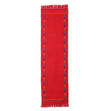 Handcrafted Cotton Red Runner Table Linen - Festive India