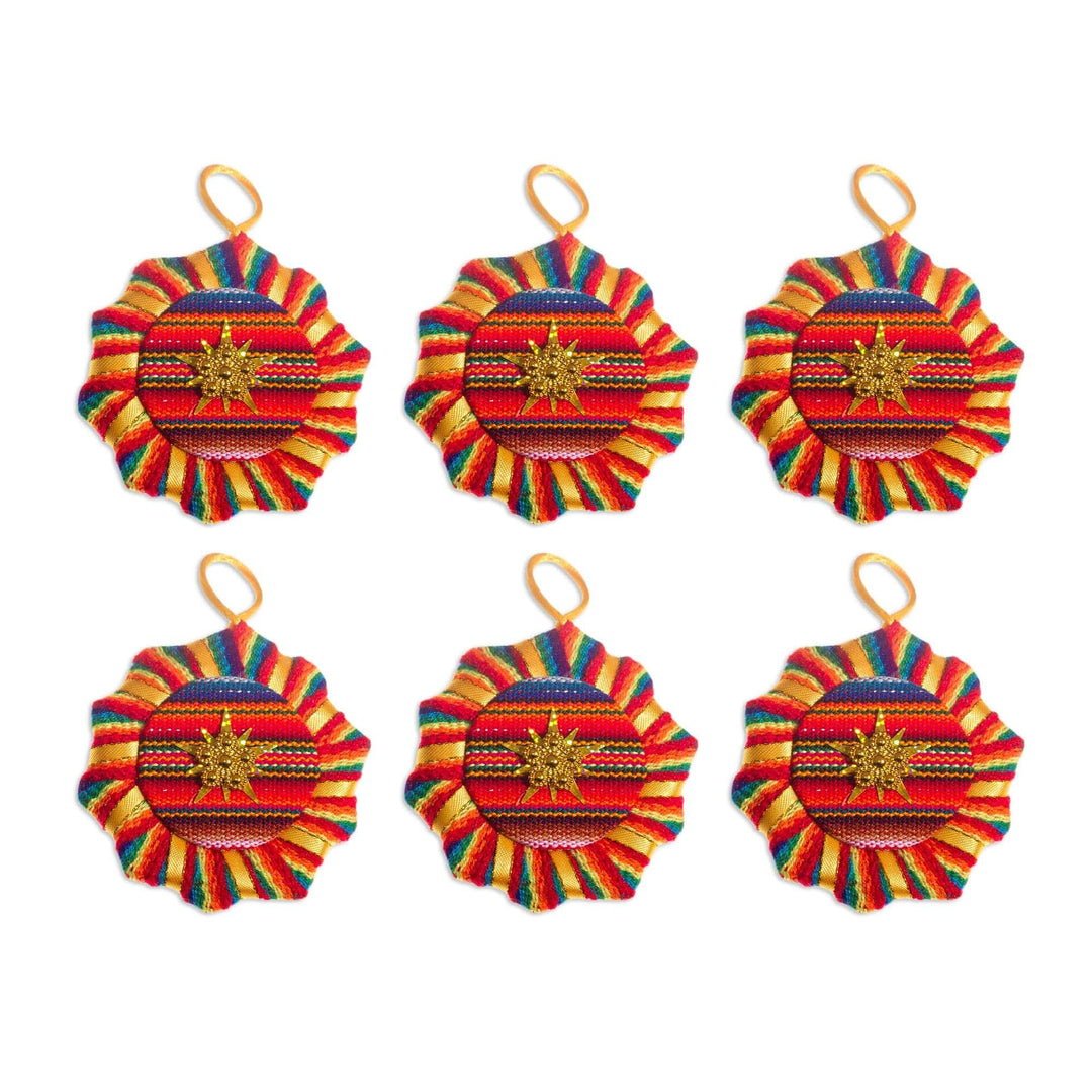 Cotton ornaments (Set of 6) - Suns and Stars