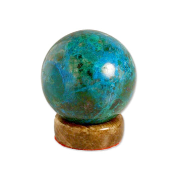 Geometric Sculpture in Chrysocolla - Intuition