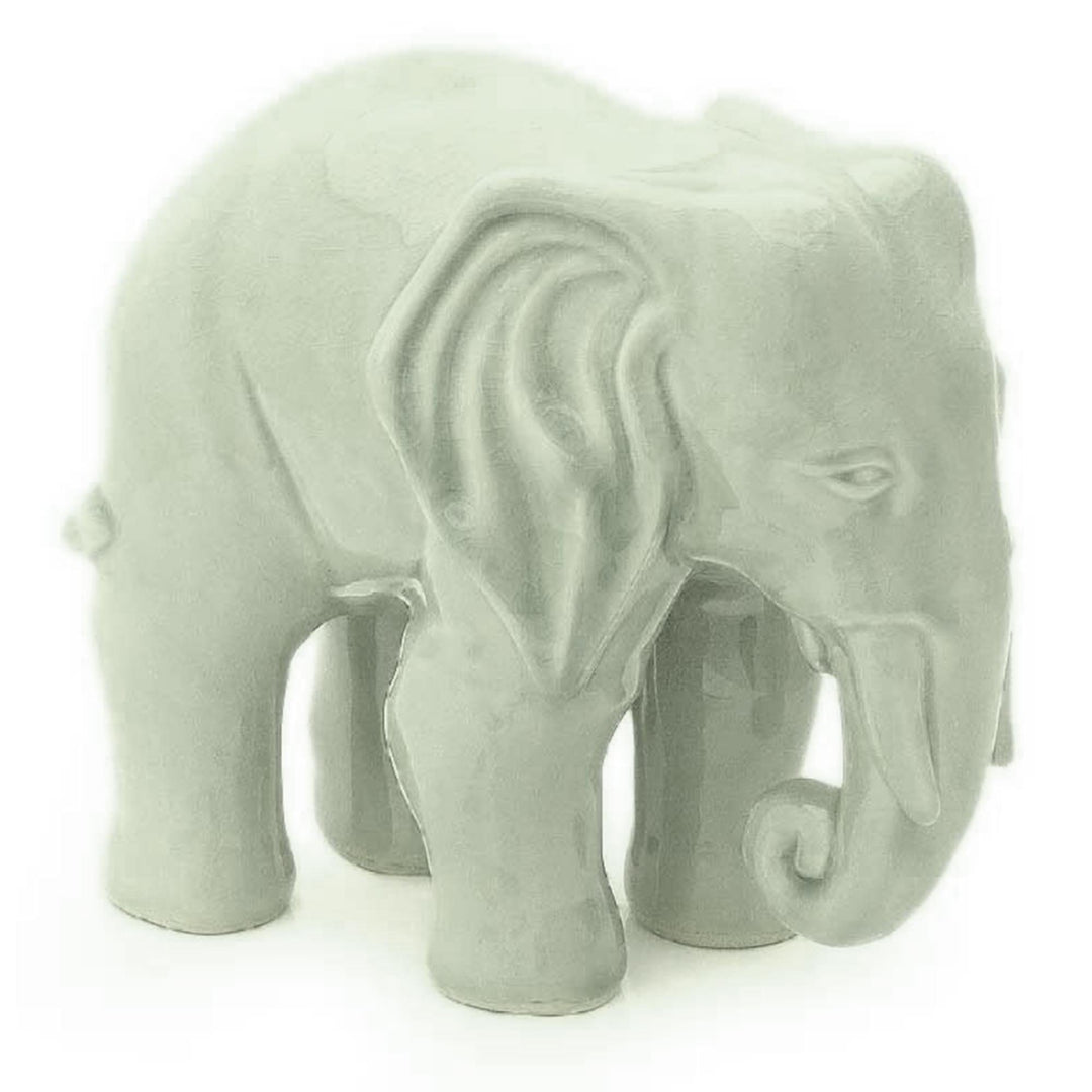 Unique Celadon Ceramic Sculpture - Elephant Grace