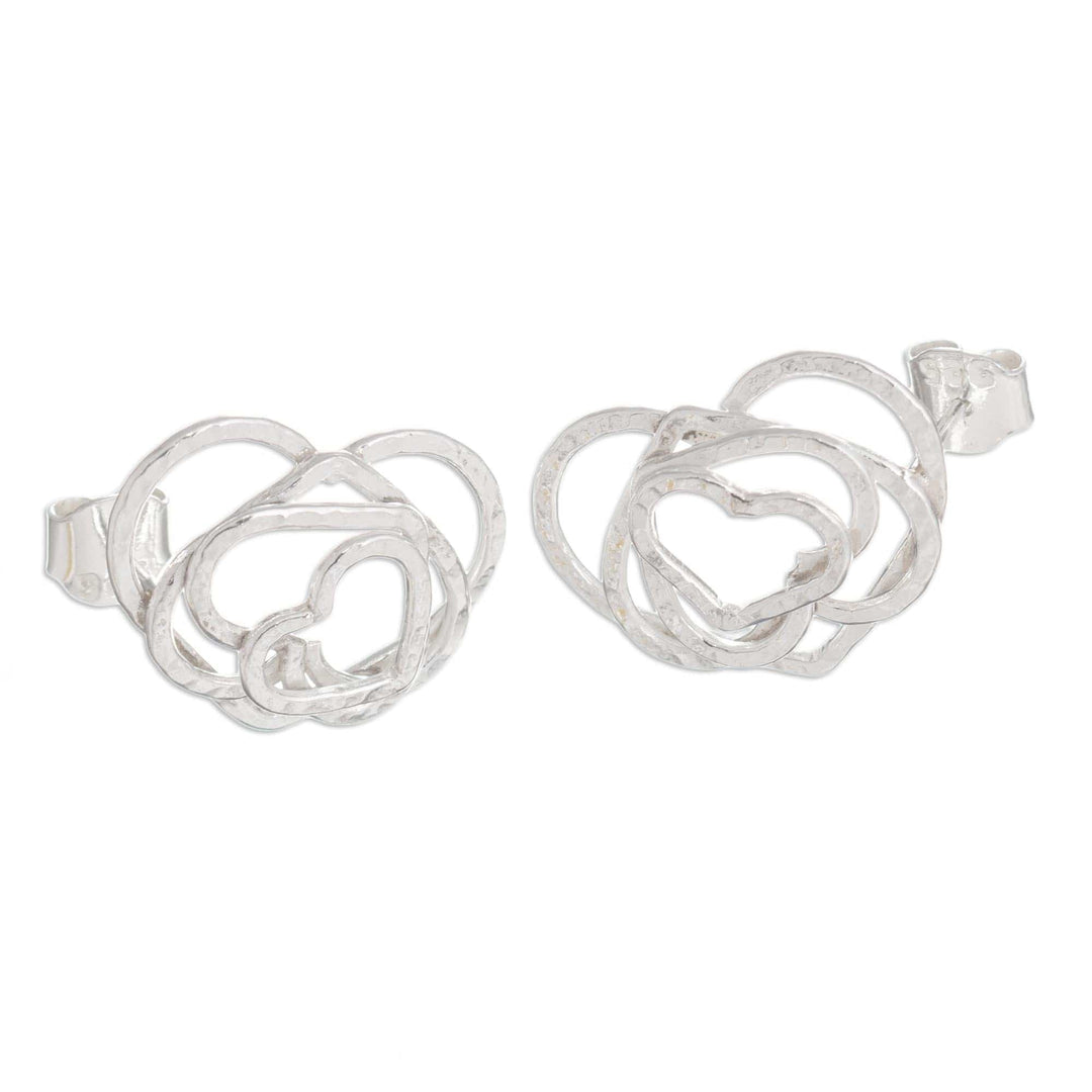 Sterling silver heart earrings - Bubbling Love