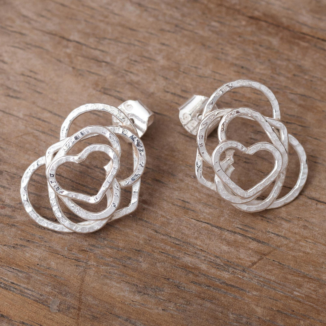 Sterling silver heart earrings - Bubbling Love