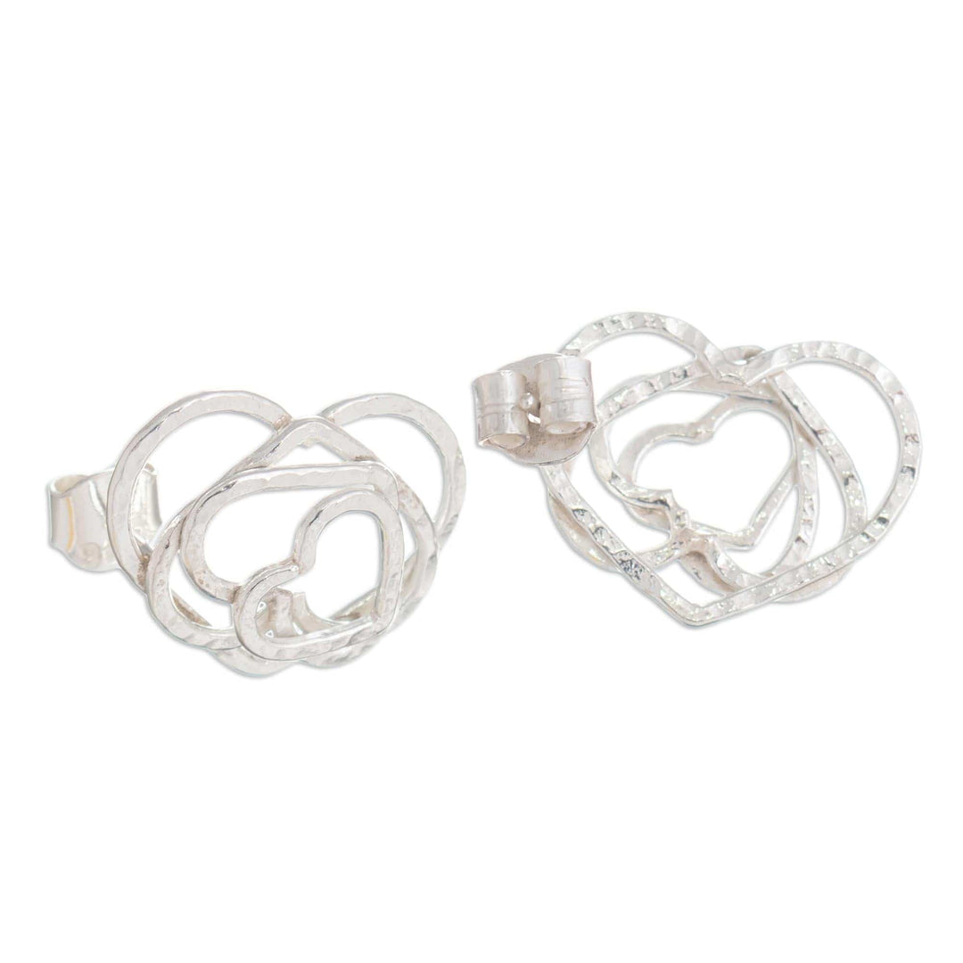 Sterling silver heart earrings - Bubbling Love