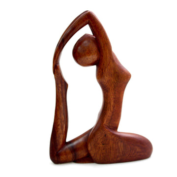 Hand Carved Original Wood Sculpture - Gymnastics