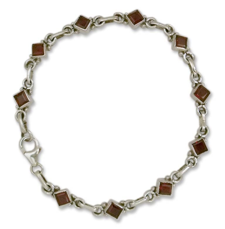 Garnet Link Bracelet - Scarlet Glamour