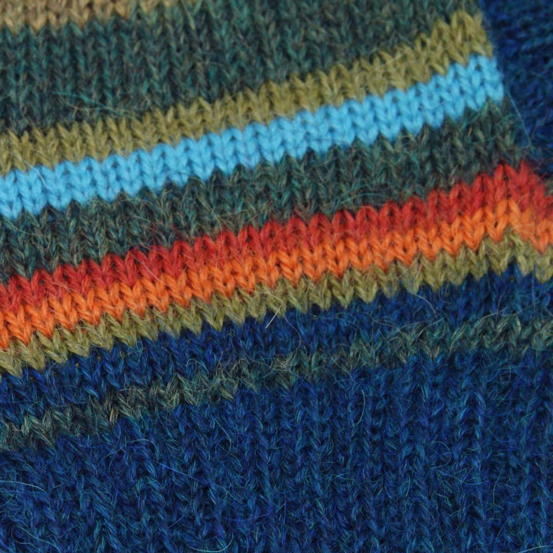 100% alpaca fingerless mitts - Andean Sunrise