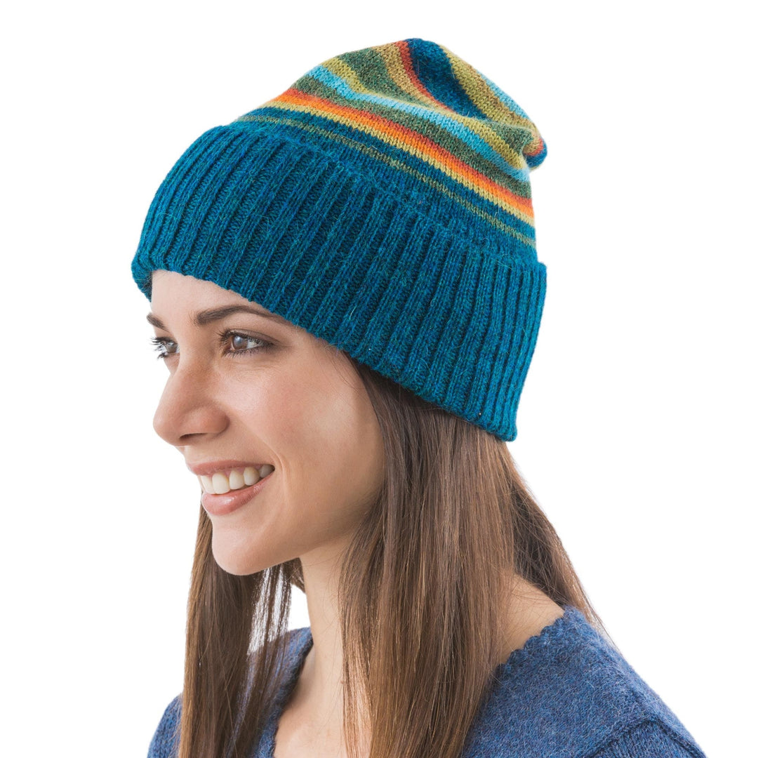 100% alpaca hat - Andean Sunrise
