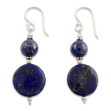 Lapis Lazuli Dangle Earrings from India - Bihar Moons