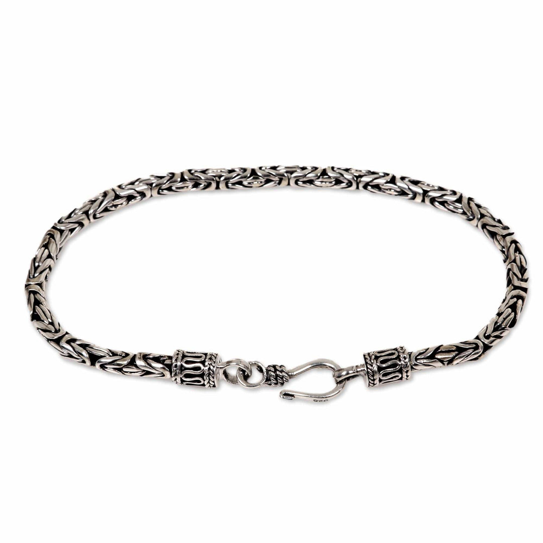 Hand Made Sterling Silver Chain Bracelet - Borobudur Collection