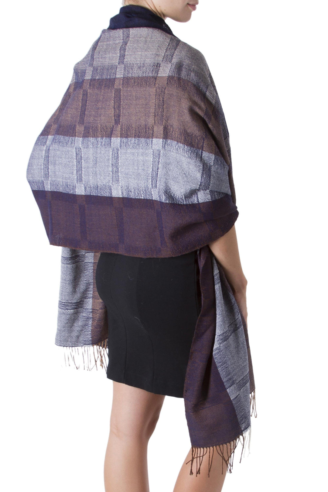 Alpaca Wool Hand Woven Shawl - Nazca Night