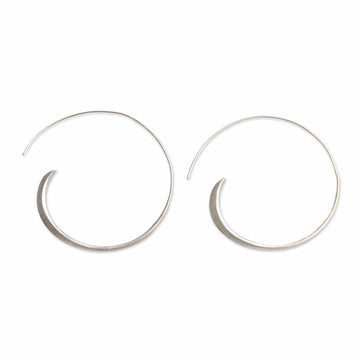 Modern Sterling Silver Half Hoop Earrings - Spin Me