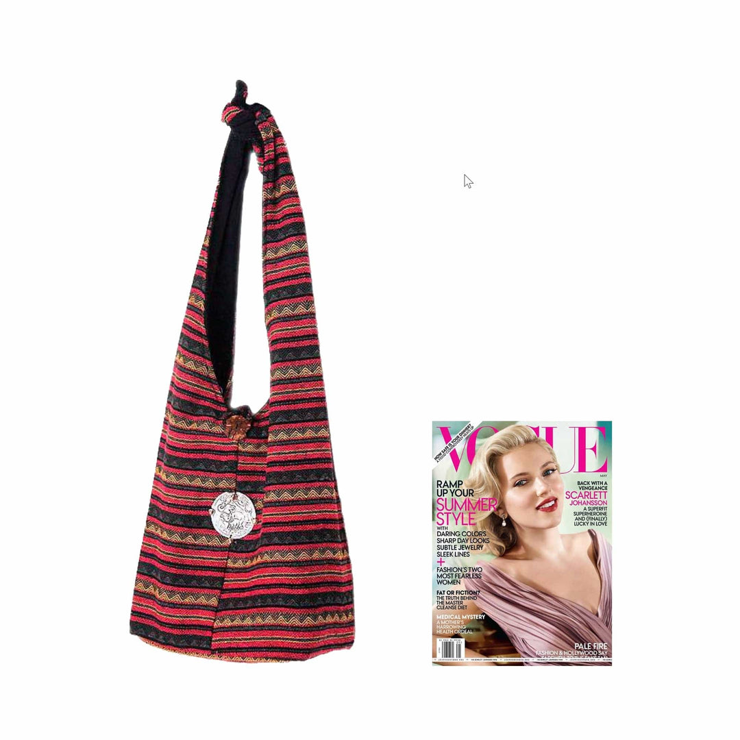 Handmade Striped Cotton Shoulder Bag  - Antique North