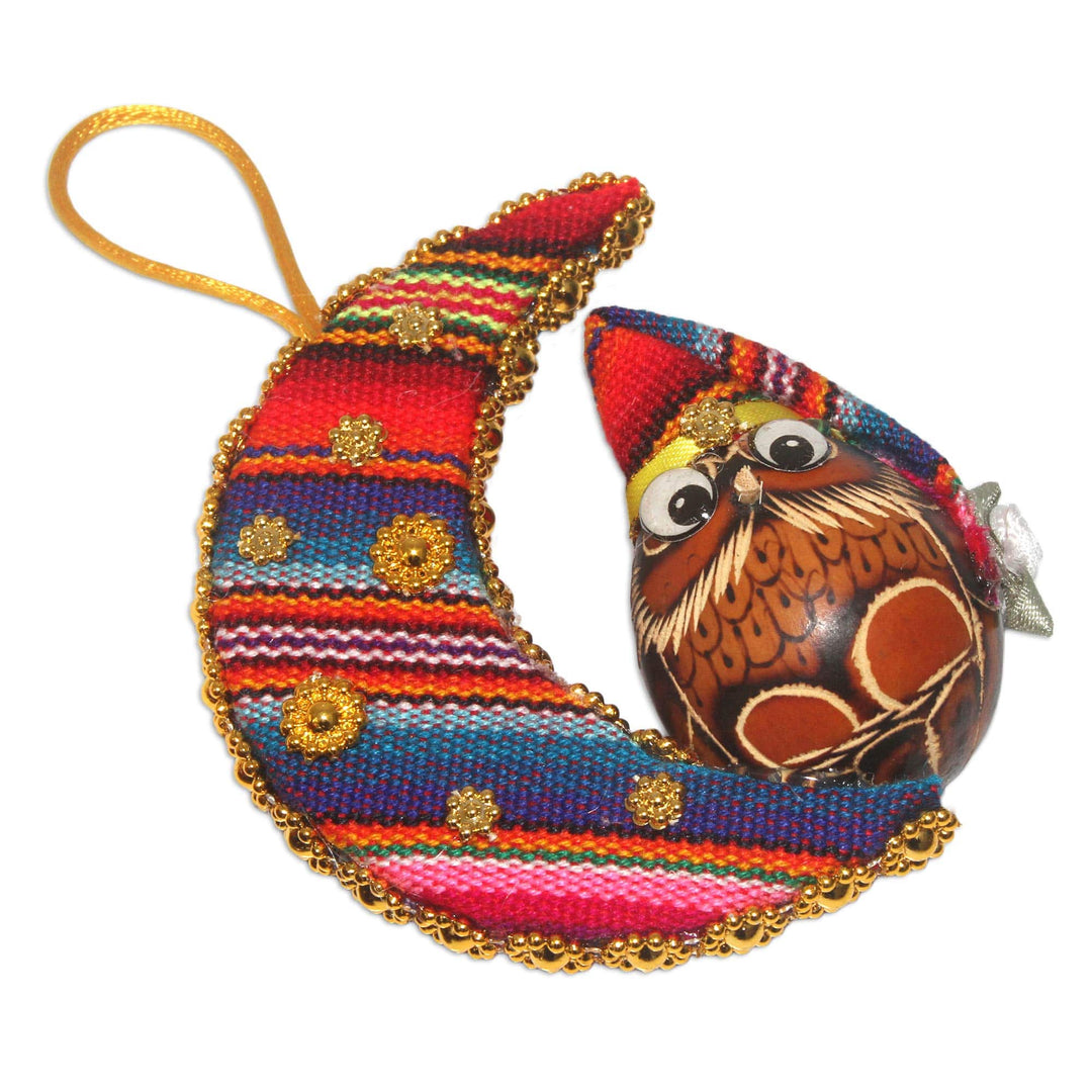 Gourd and Cotton Bird Holiday Ornaments (Set of 3) - Happy Hoots