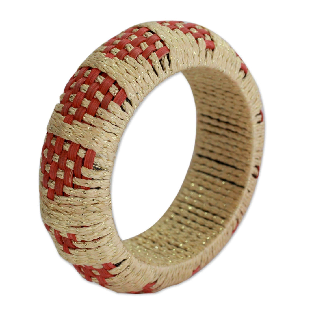 Handmade Rattan Bangle Bracelet - Ginger Arrows