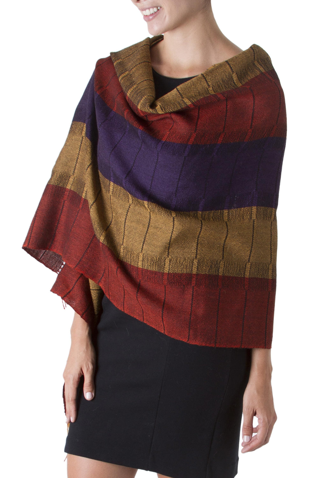100% alpaca shawl - Dahlias of Tarma