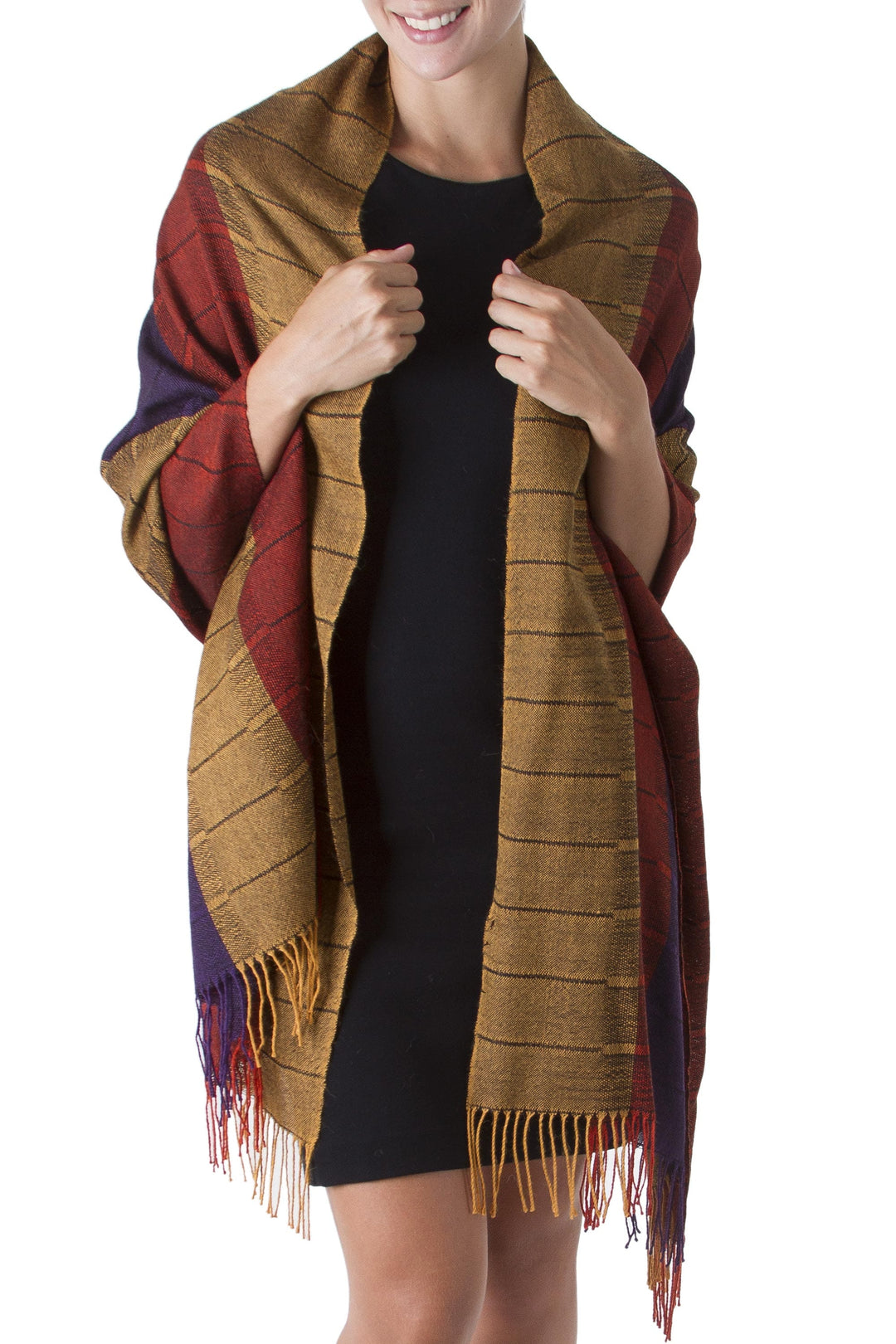100% alpaca shawl - Dahlias of Tarma