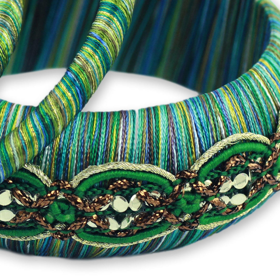 Embellished Bangle Bracelets (Set of 3) - Dreams in Aqua