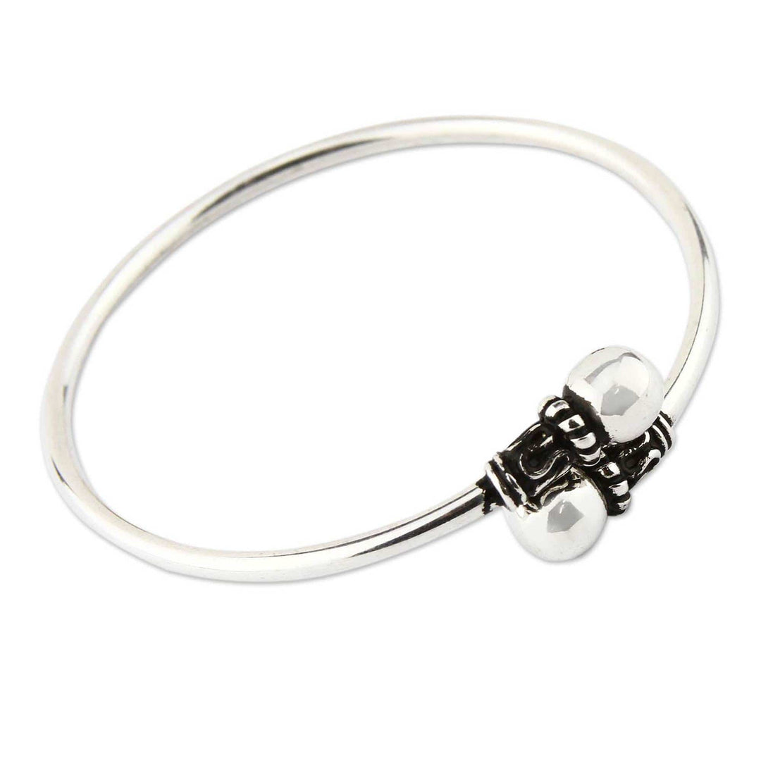Peruvian Sterling Silver Modern Handmade Wrap Bracelet - Togetherness
