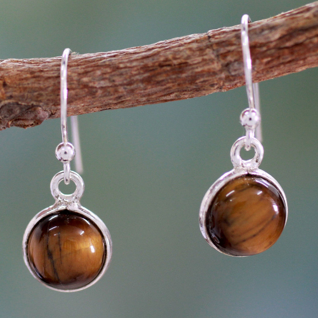 Tiger's Eye Earrings Sterling Silver Jewelry - Lucky Hunch