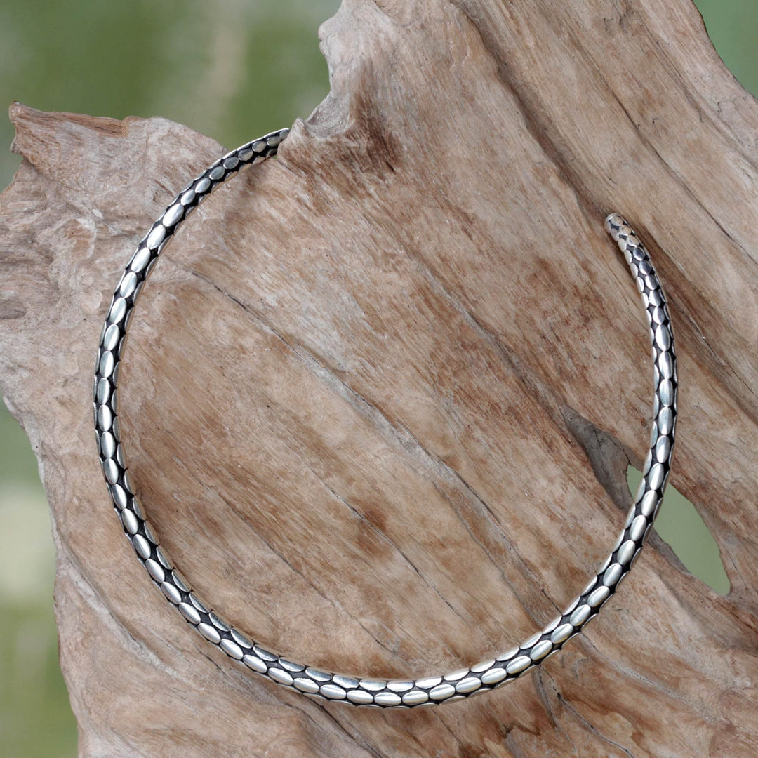 Minimalist Sterling Silver Choker from Bali - Rice Harvest